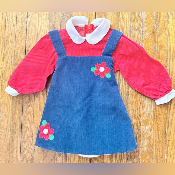 Vintage 1980’s toddler outfit. Dress and matching jumper size 2T - Picture 1 of 4